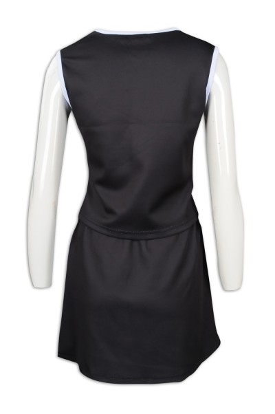 CH194 Make a dress sleeveless cheerleading uniform Fashion cheerleading uniform suit Cheerleading uniform manufacturer glee cheerios uniform  elite cheer uniforms  sparkly cheer uniforms back view